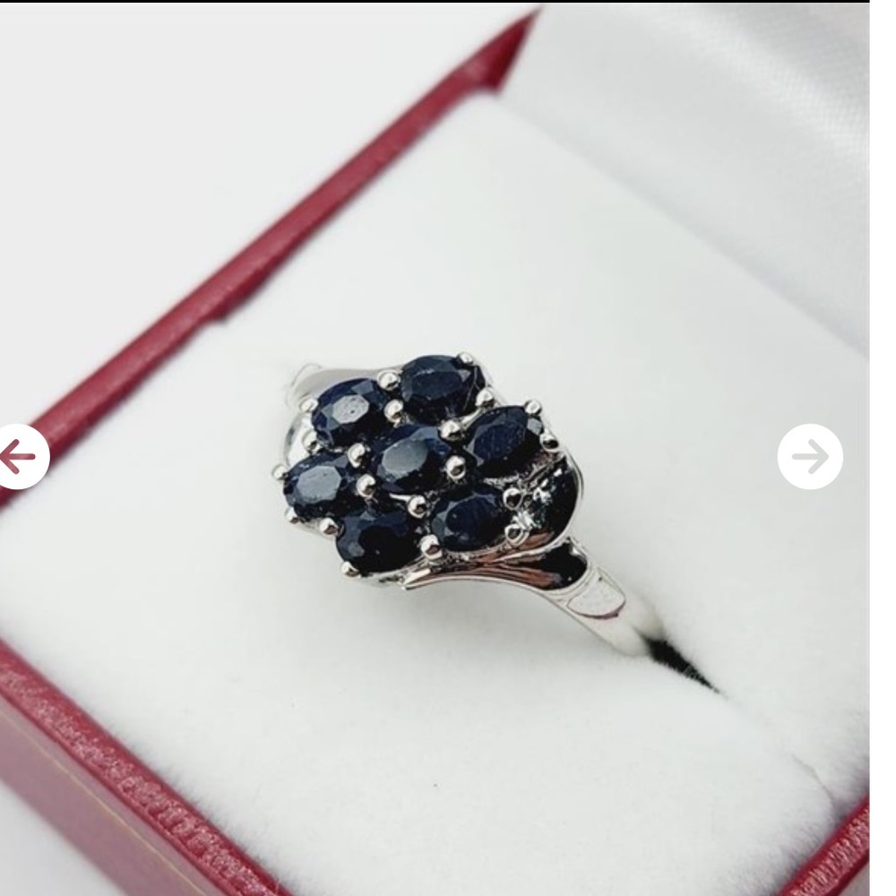 New In Box! Sterling & 1.4 CT Sapphire Ring!